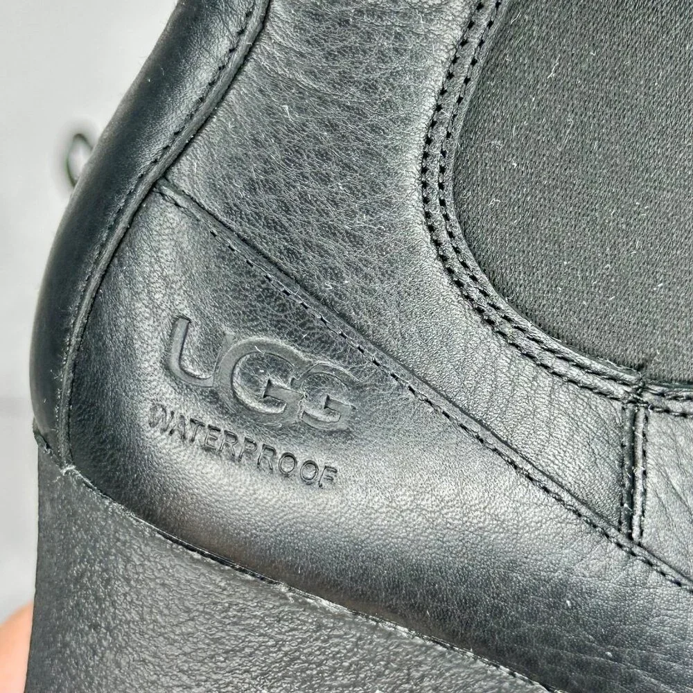 NW/B Ugg Arleta Wedge Waterproof Black Silver Buckle Boots Size 9.5 - Picture 6 of 12